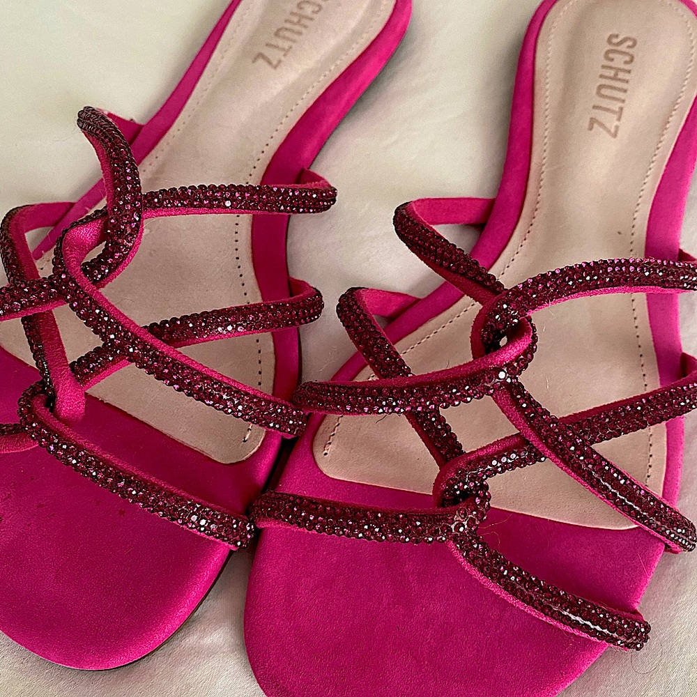 SCHUTZ | Uzia Crystal Embellished Slide Sandal New size 8